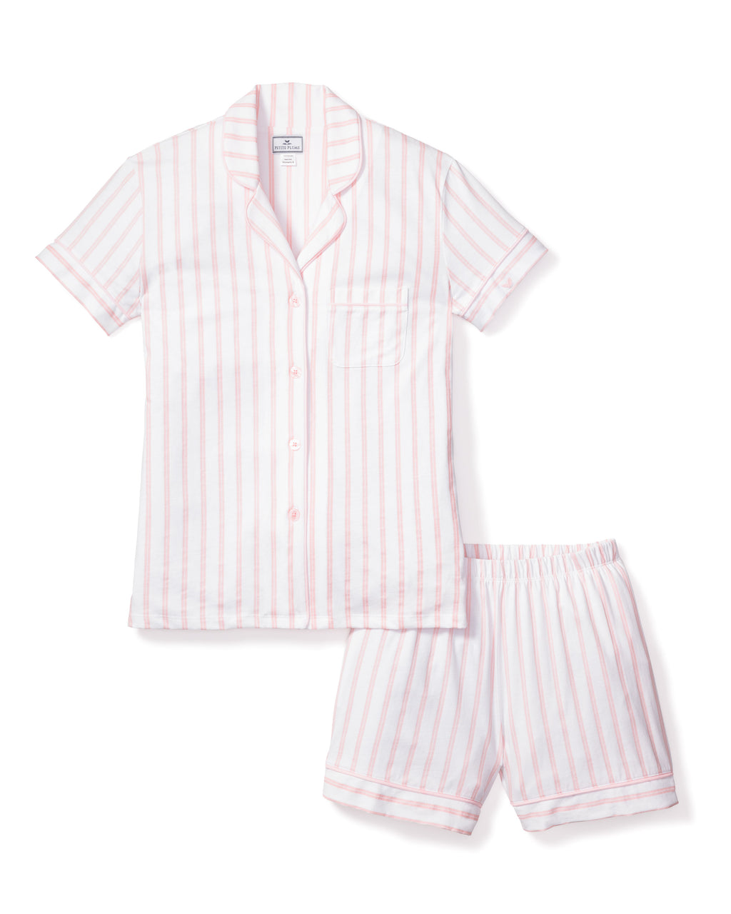 Luxe Pima Cotton Pink Stripe Short Set – Petite Plume