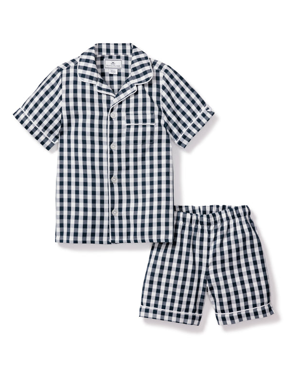 Women's Flannel Pajama Set in Navy Gingham