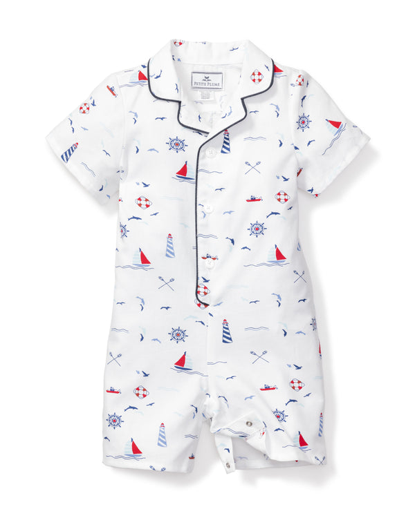 Petite Plume Baby's ​Par Avion Summer Romper - White - Size 12 Months