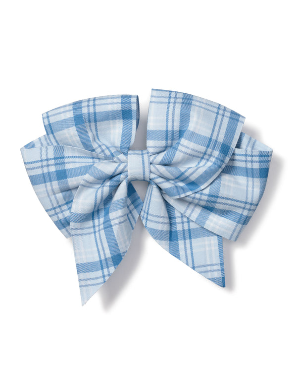 5275 Blue Plaid Bow Top