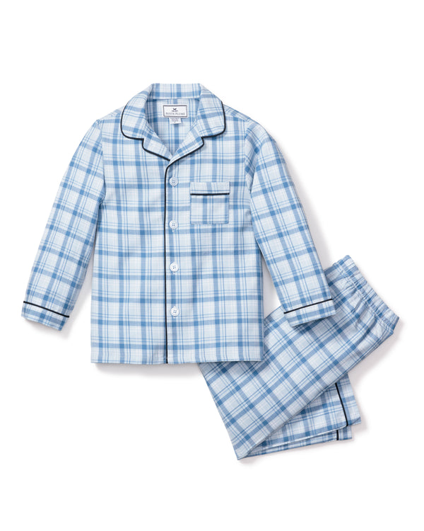 Petit Lem 2pc Pajama Set - The Night Before Blue Check - Kaos Kids