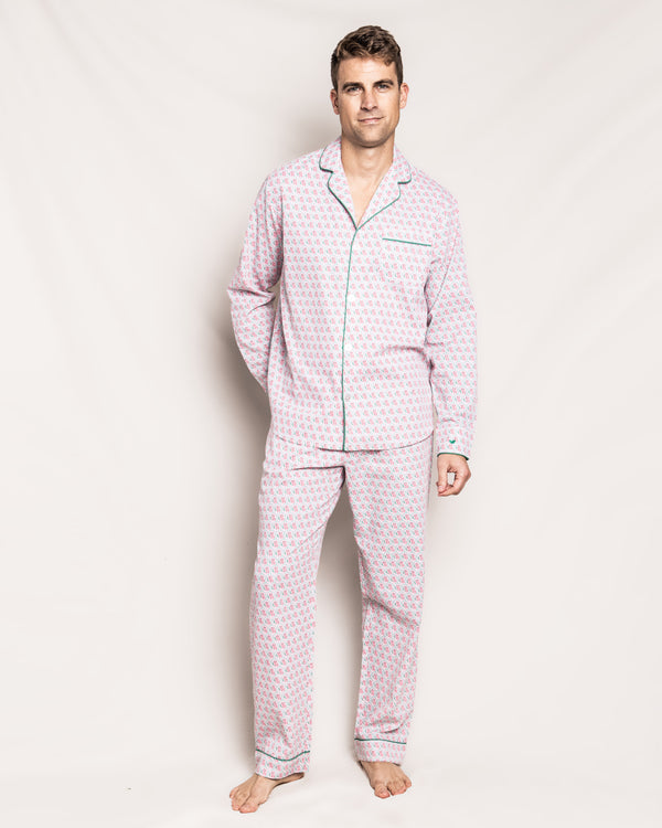 Women's Pink Palm Beach Paisley Silk Pajama Set With Stripe