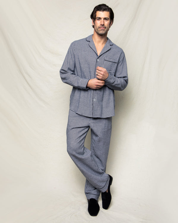 Women's Flannel Pajama Set in Navy Gingham