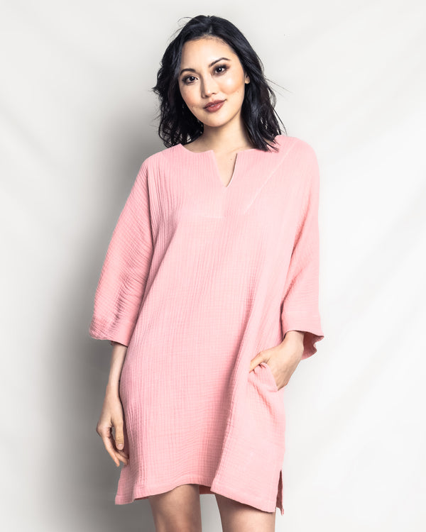 Light pink linen tunic dress