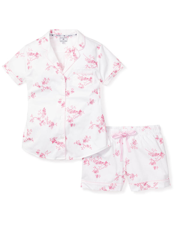 Women's Twill Pajama Set in Indigo Floral