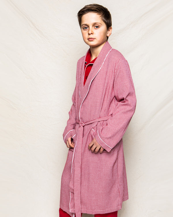Kid's Flannel Robe in Grey – Petite Plume