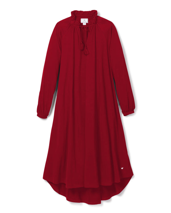 Women's Luxe Pima Cotton Navy Garbo Nightgown | Petite Plume