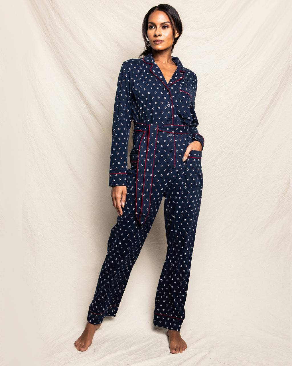 Women's Luxe Pima Cotton Foulard Jumpsuit | Petite Plume