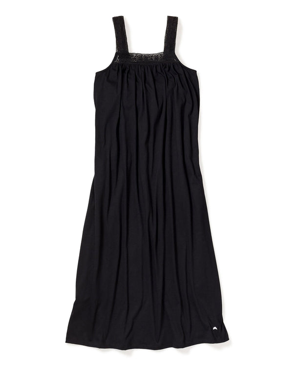 Women's Pima Nightgown with Lace in Black – Petite Plume