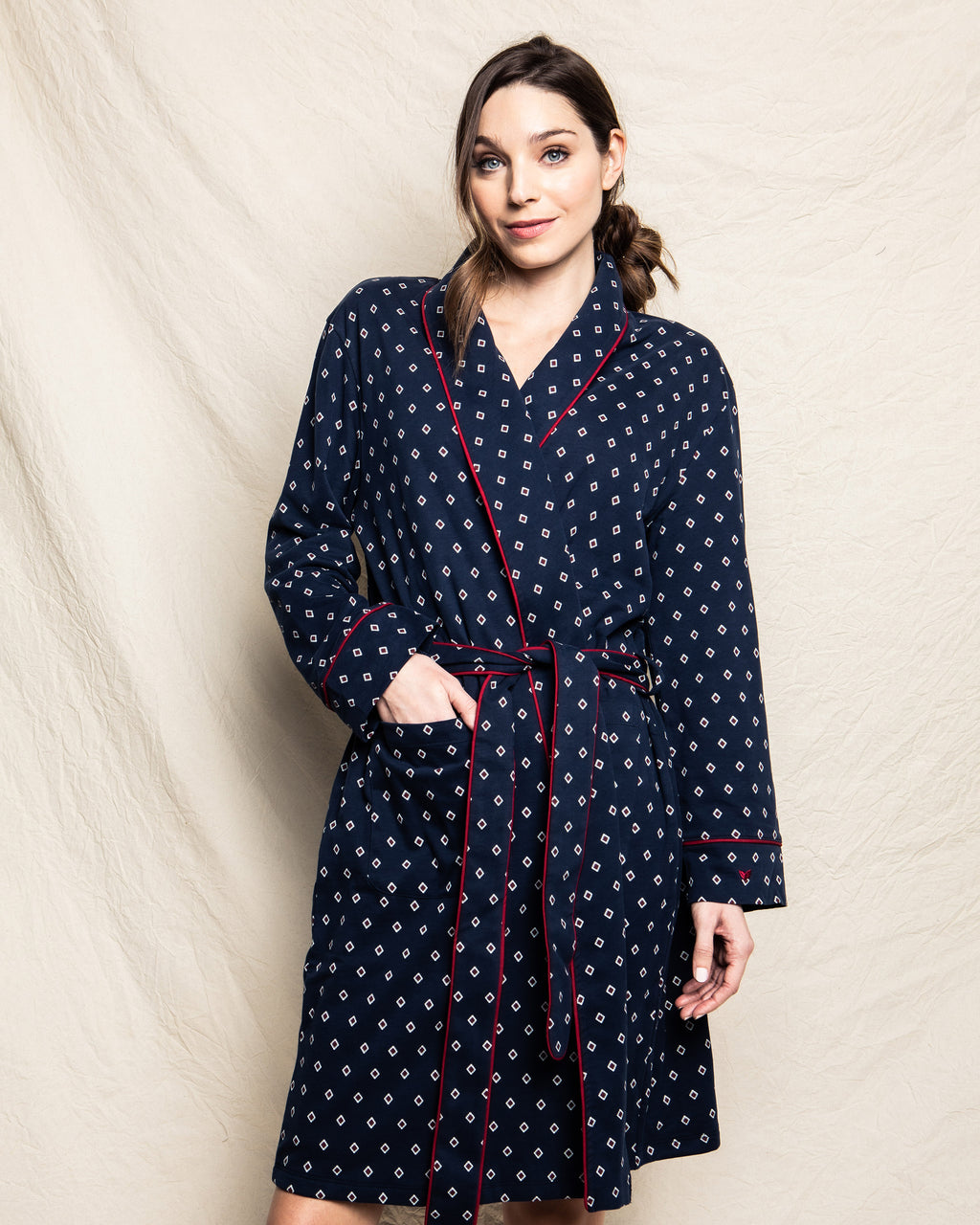 Women's Luxe Pima Cotton Foulard Robe | Petite Plume