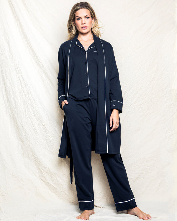 Women's Luxe Pima Cotton Navy Classic Pajama