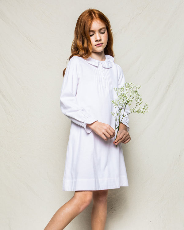 Women's White Flannel Seraphine Nightgown