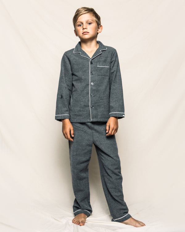 Kid's Flannel Robe in Grey