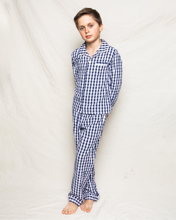 Women's Flannel Pajama Set in Navy Gingham