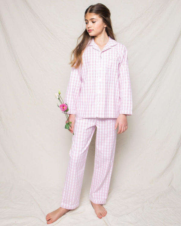 Doll Pajamas in Red Mini-Gingham