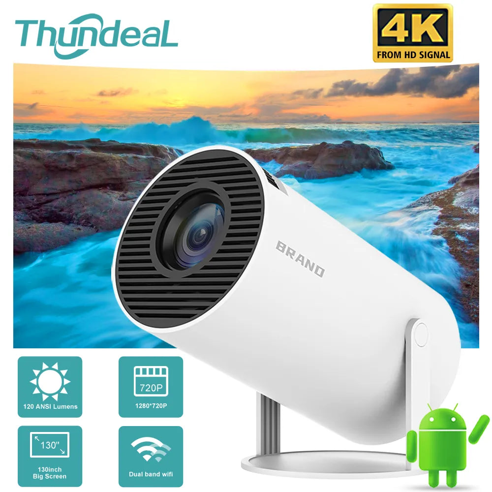 Marasmic Android Wifi Smart Portable Projector 1280 720P Full HD Office Home Theater Video Mini Projector
