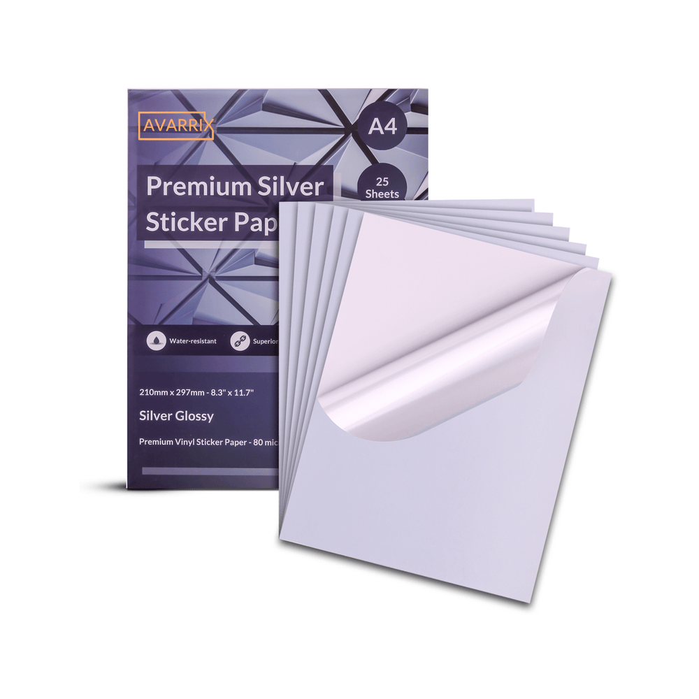 Printable Vinyl Glossy Sticker Paper with 25 Sheets