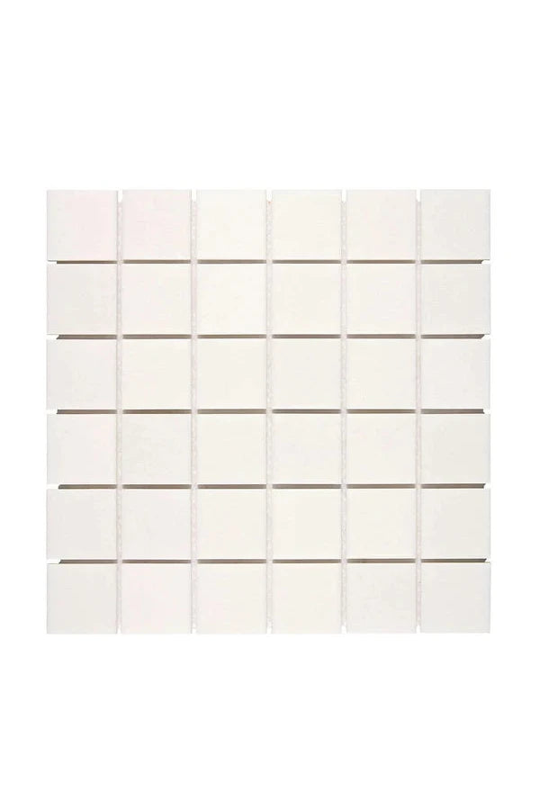 White Thassos Marble 2 x 2 Mosaic