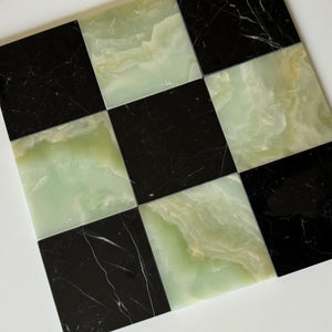 Green Onyx / Nero Marquina Checkerboard Tiles Polished or Honed - Arda Ogan