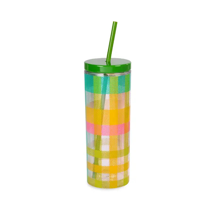 Garden Plaid Tumbler