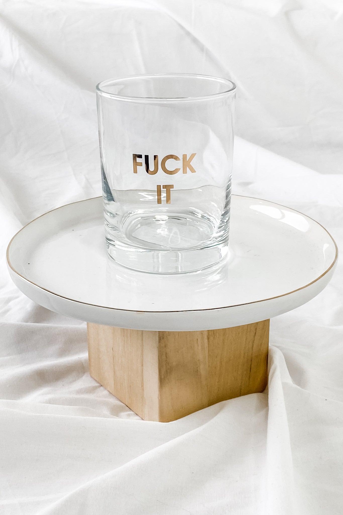 Fuck It Rocks Glass