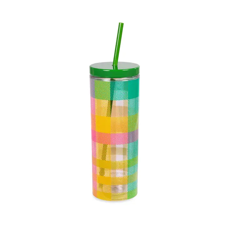 Garden Plaid Tumbler