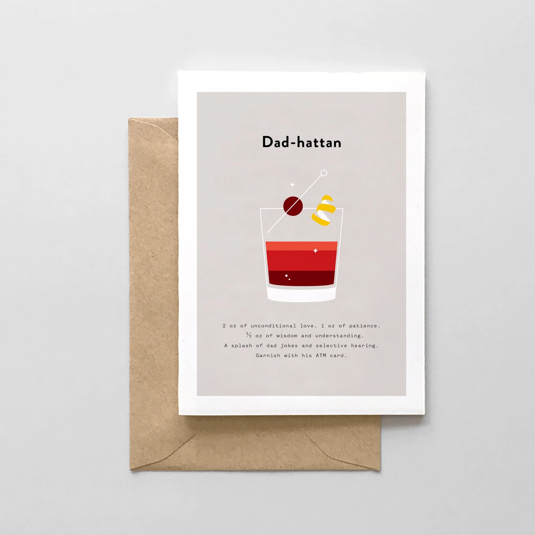 Dad-hattan Drink Card