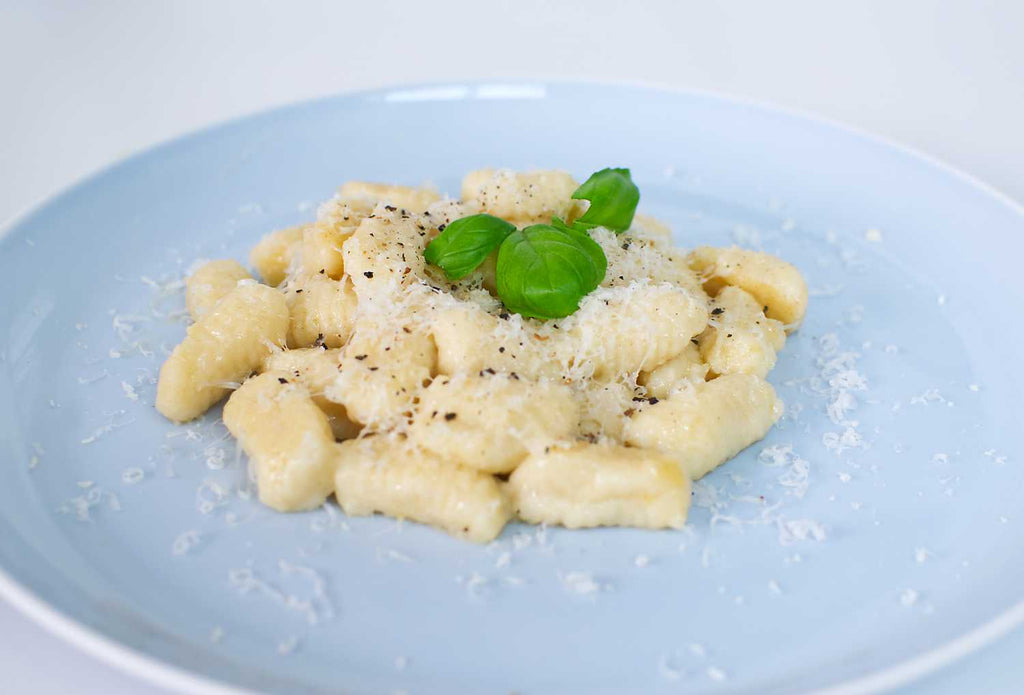 gnocchi with butter, parmesan and basil