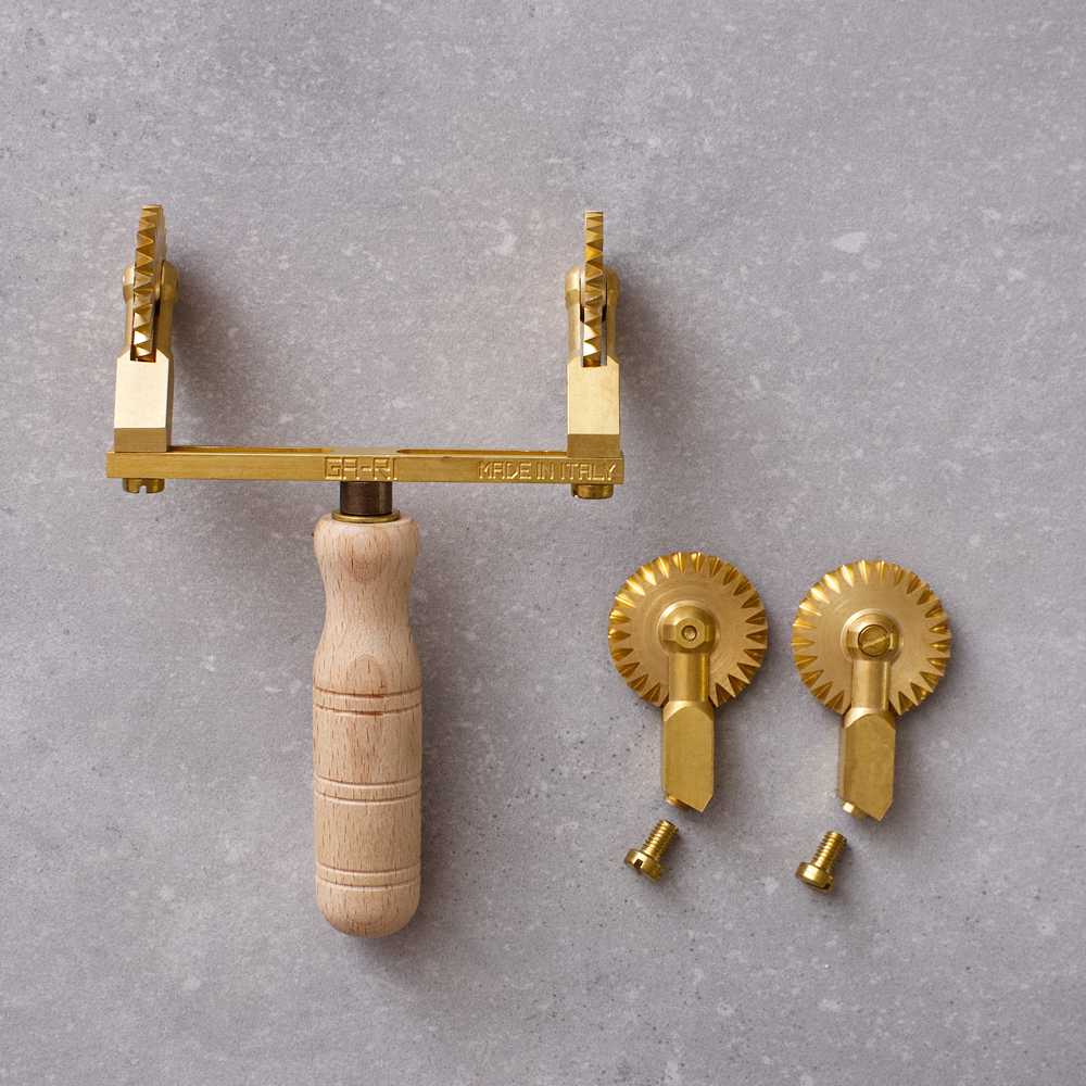 Brass Fluted Double Pasta & Pastry Wheel