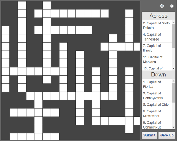 Online Crossword puzzles Olympiad tester