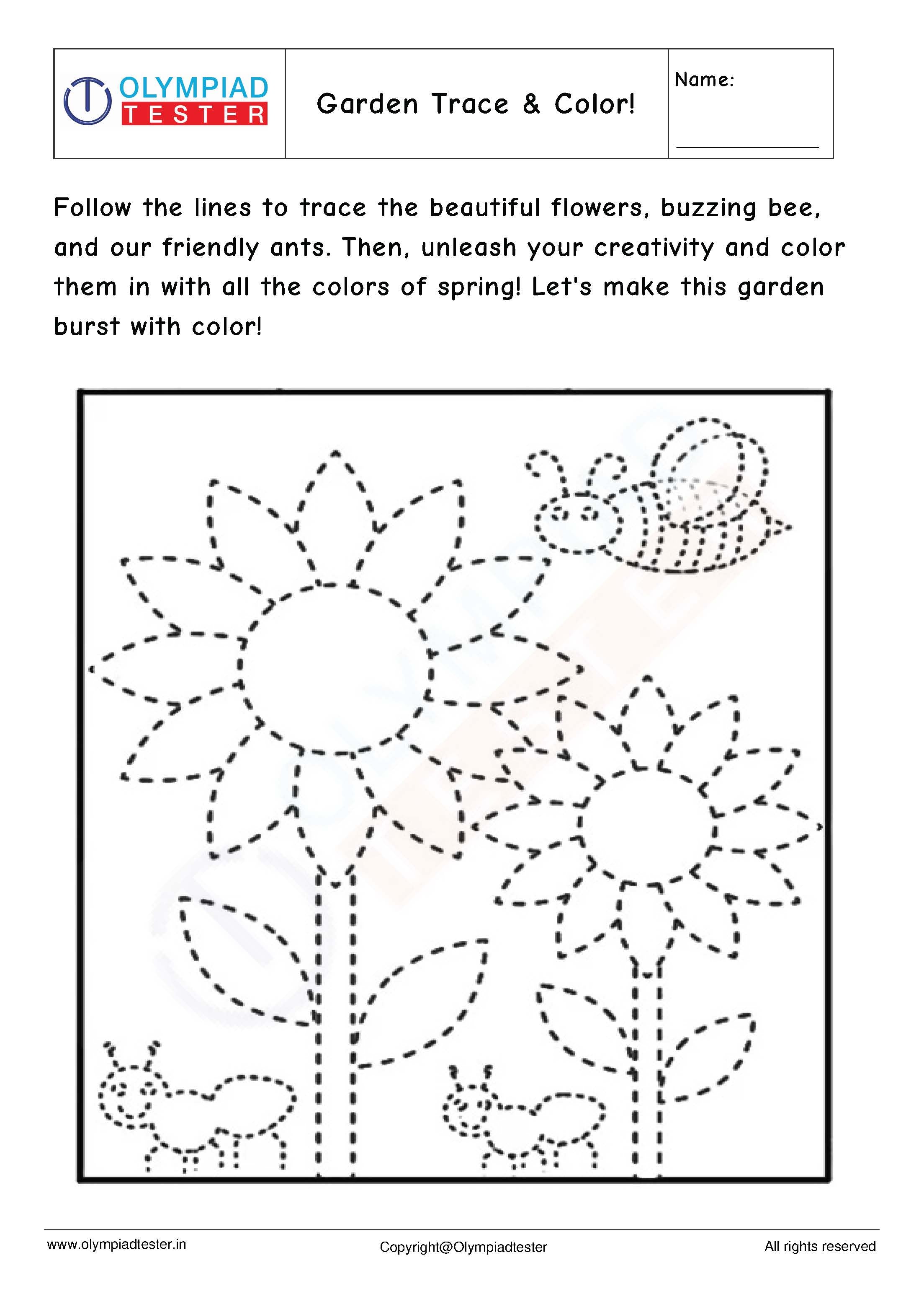 Garden tracing Worksheet