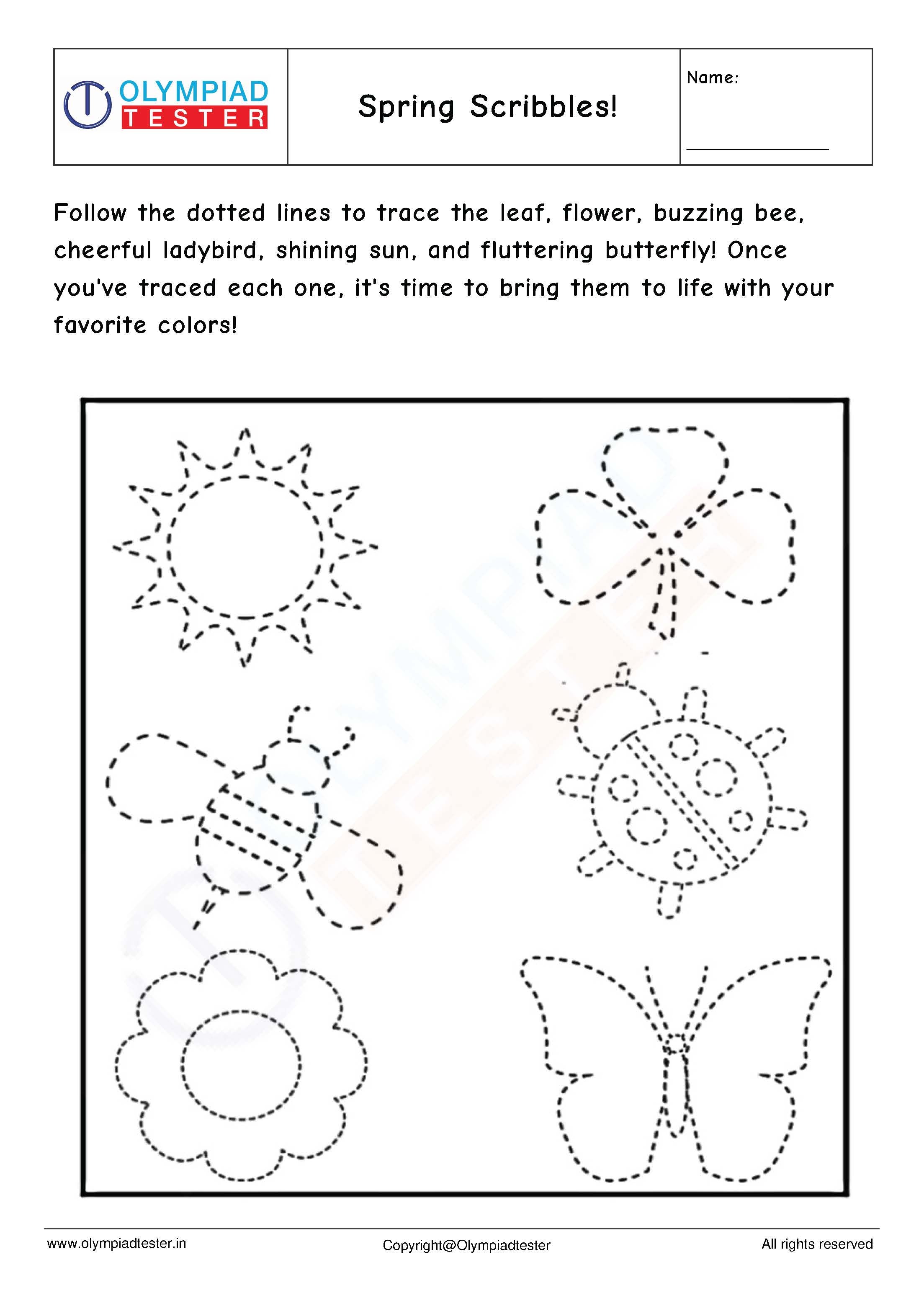 Springtime Tracing Worksheet