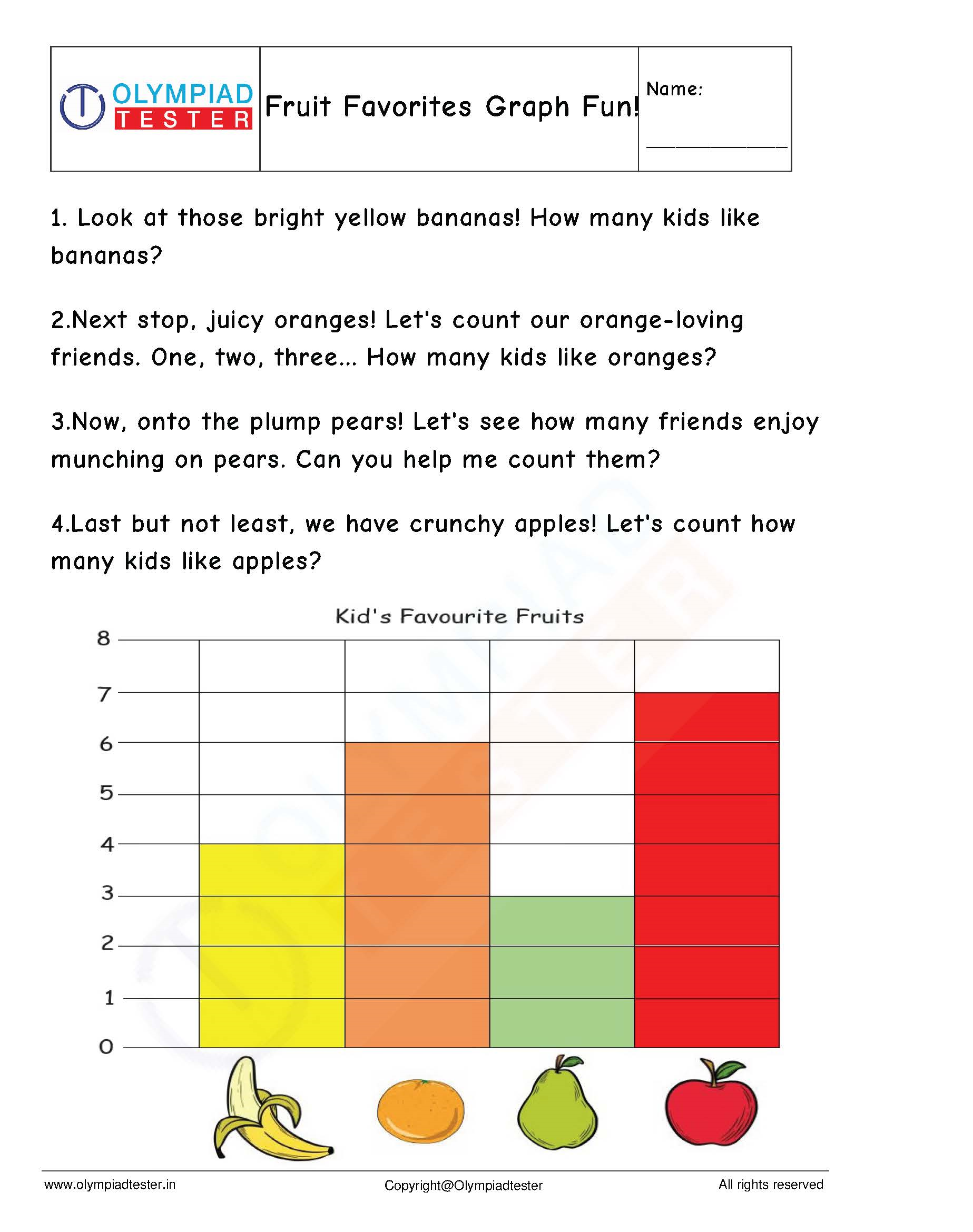 Kindergarten Bar Graph Activity: Discover Favorite Fruits