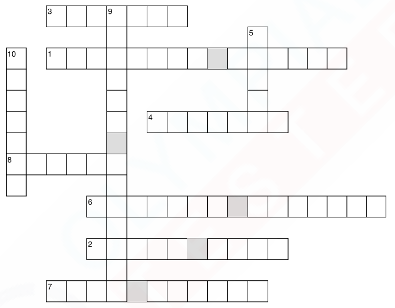 Science crossword for Grade 5 - Earth & Universe