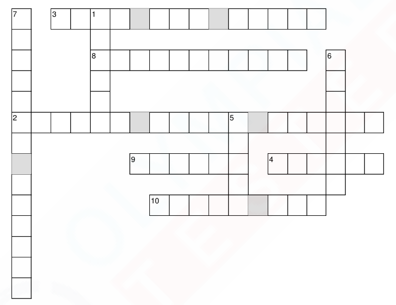 Science crossword puzzle for grade 5 - Earth & Universe