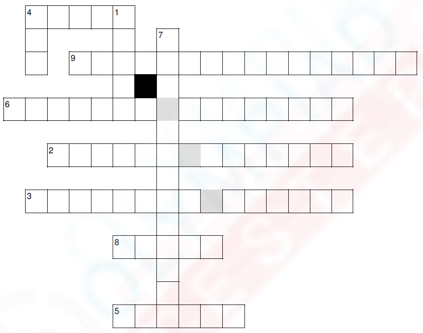 Science crossword for grade 5 - Work, Force and energy