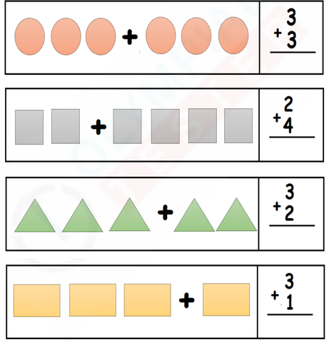 Colorful shapes including circles, squares, triangles, and rectangles in different sizes and colors.