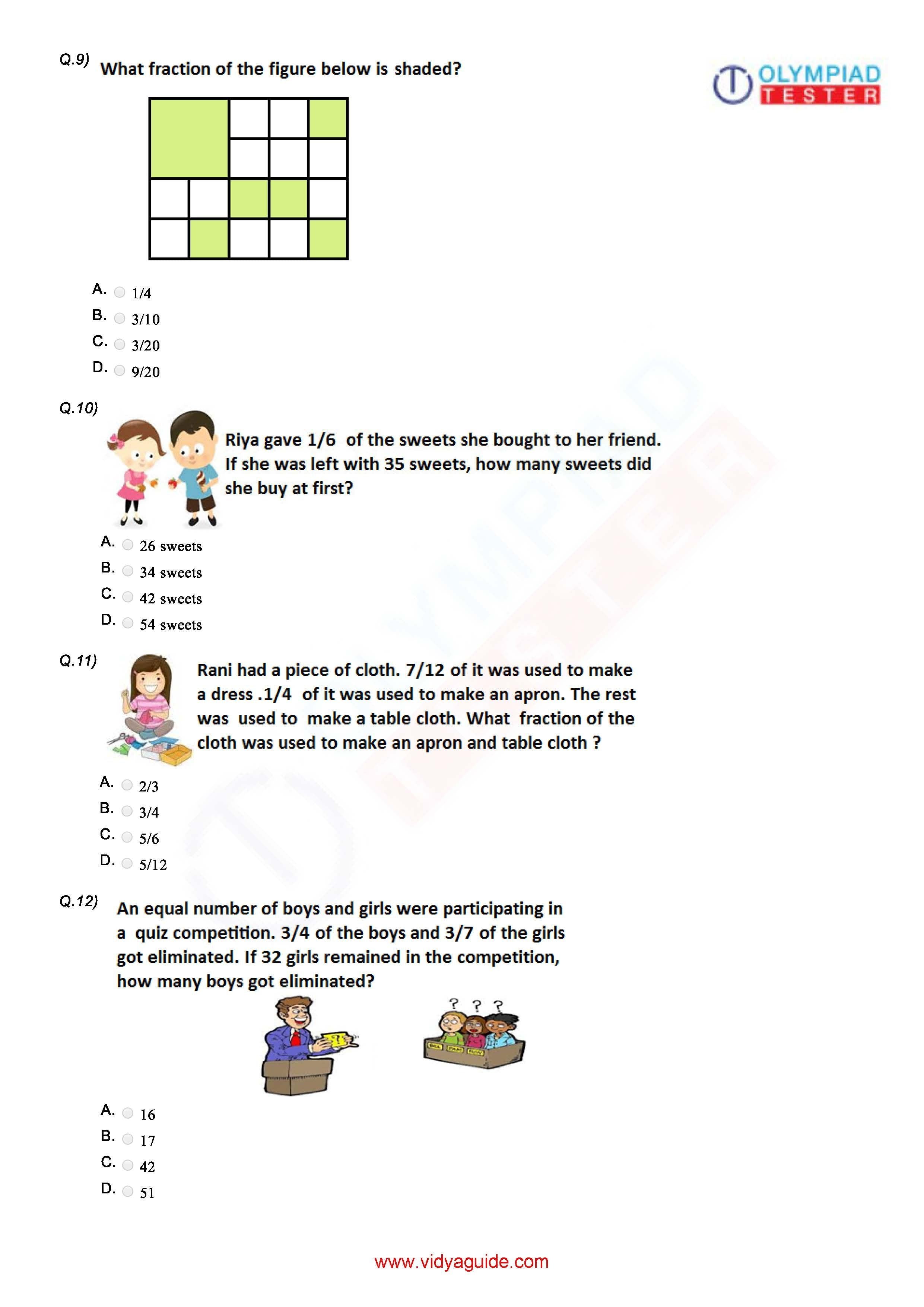 Class 4 Maths Olympiad Sample Paper On Money Olympiadtester