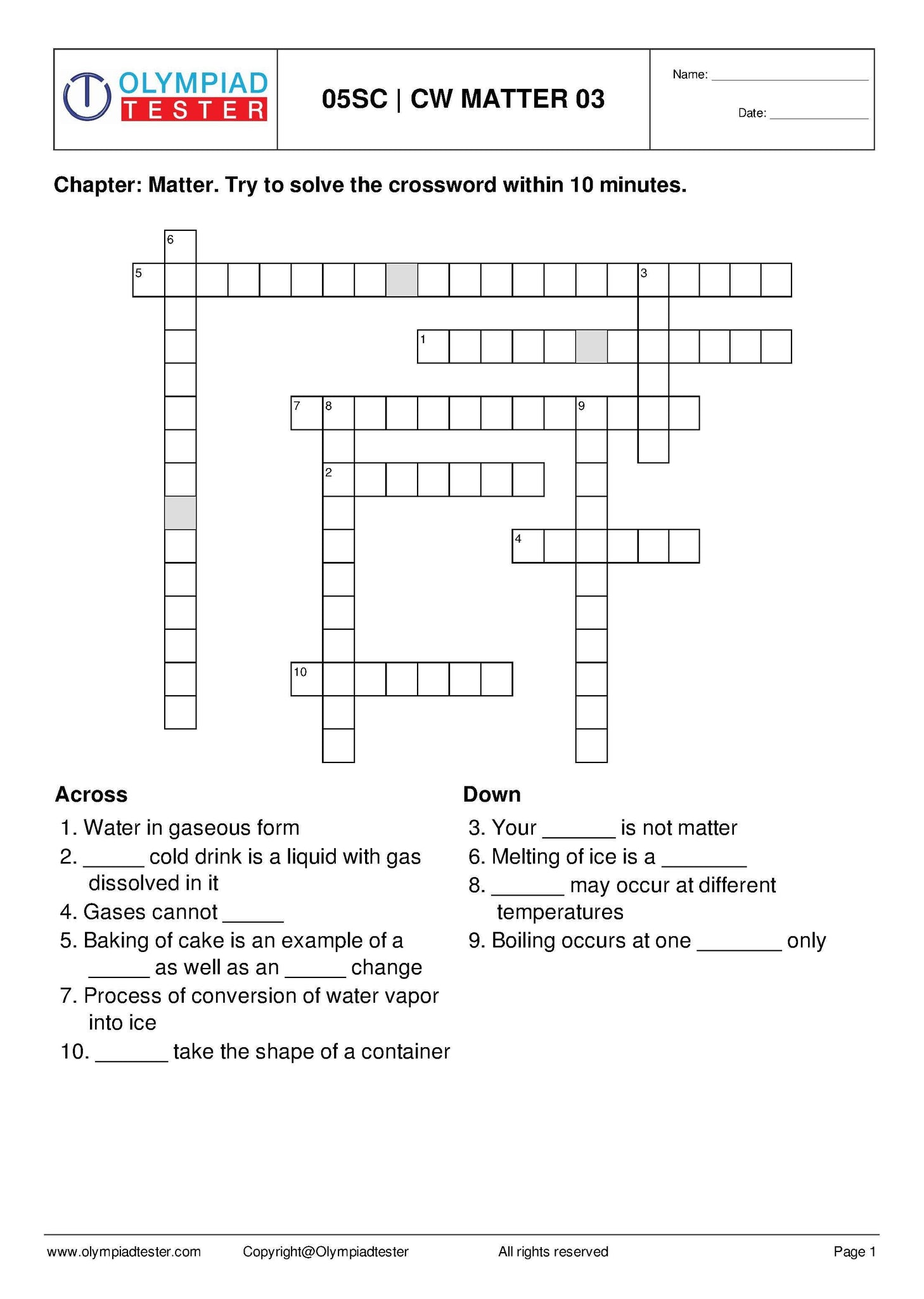 Class 5 Science Olympiad question papers - Course | Olympiadtester