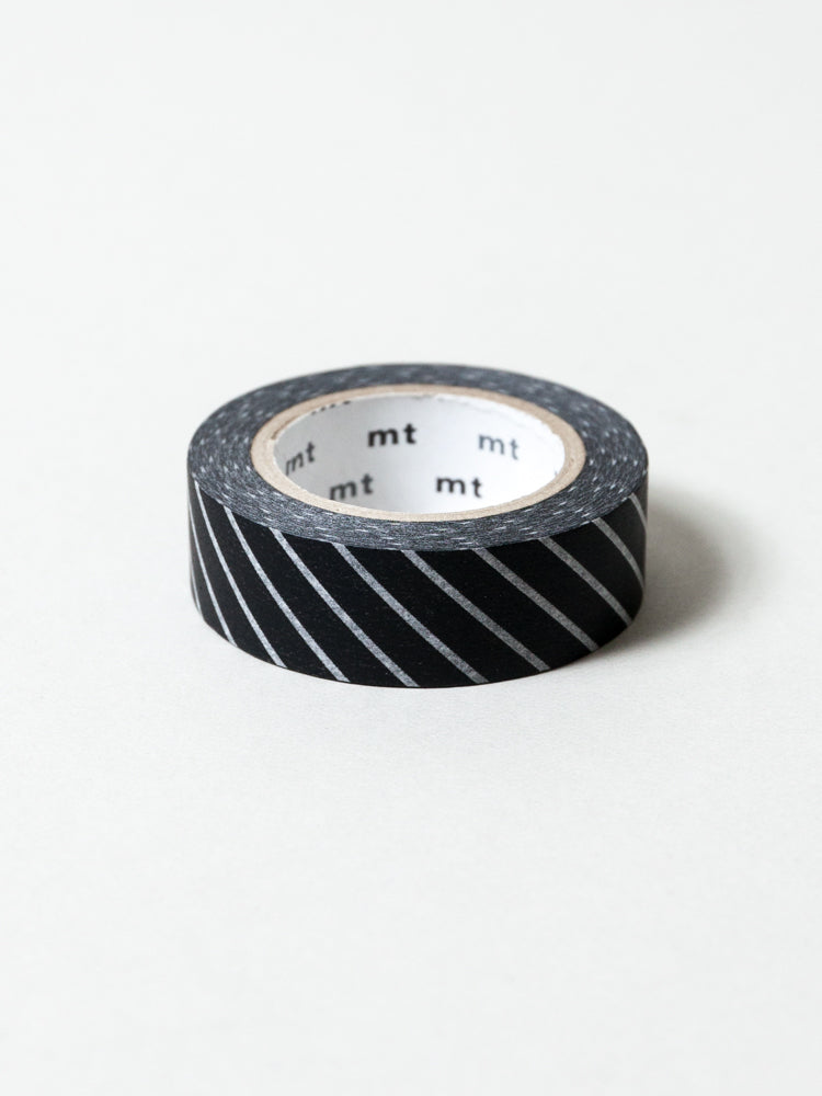 Voor u Concurreren staart MT Washi Tape - Stripe Black - Rikumo