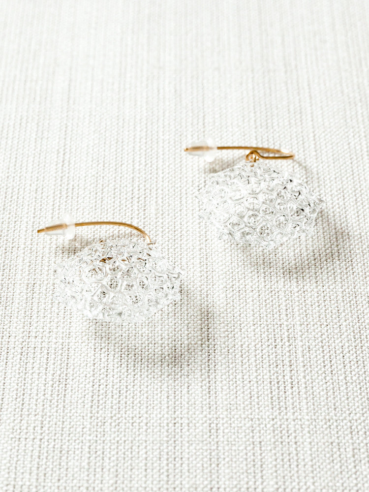 Glass Earrings - Gold Toto