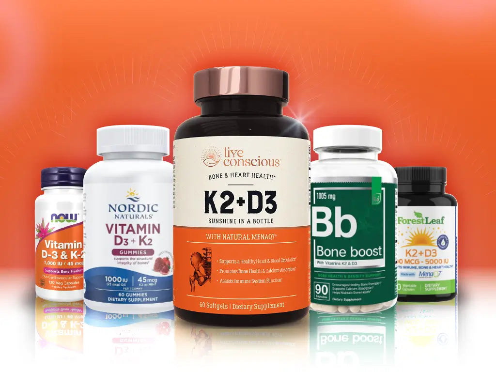 K2+D3 supplement products bottles