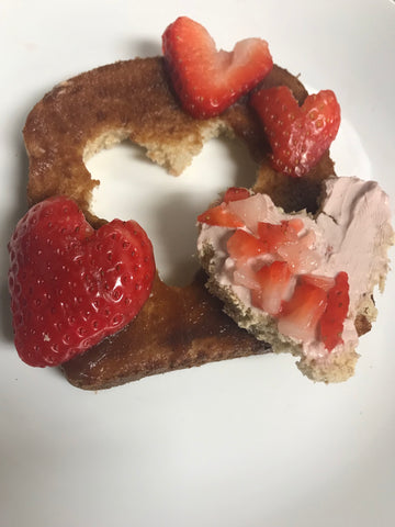 French toast for Valentine's Day at home