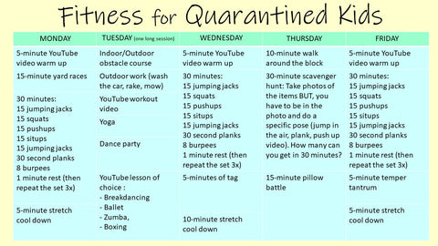 Fitness for quarantined kids