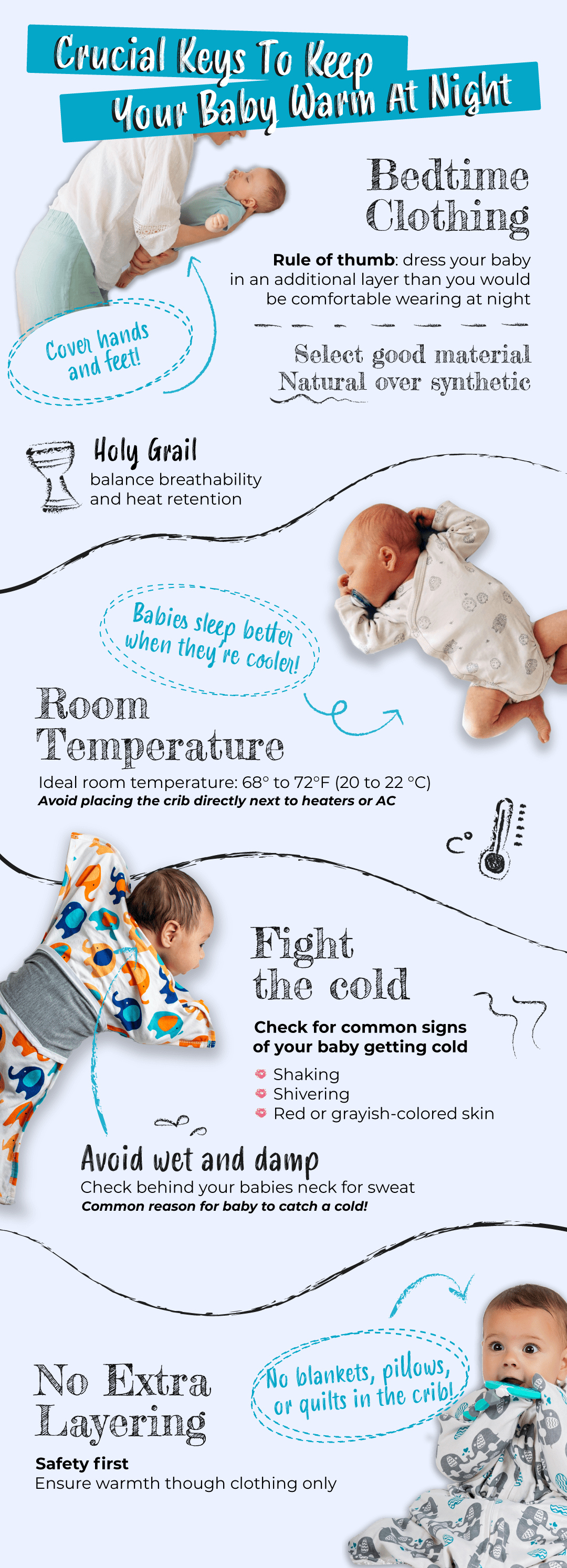 How to keep baby warm at night infographic