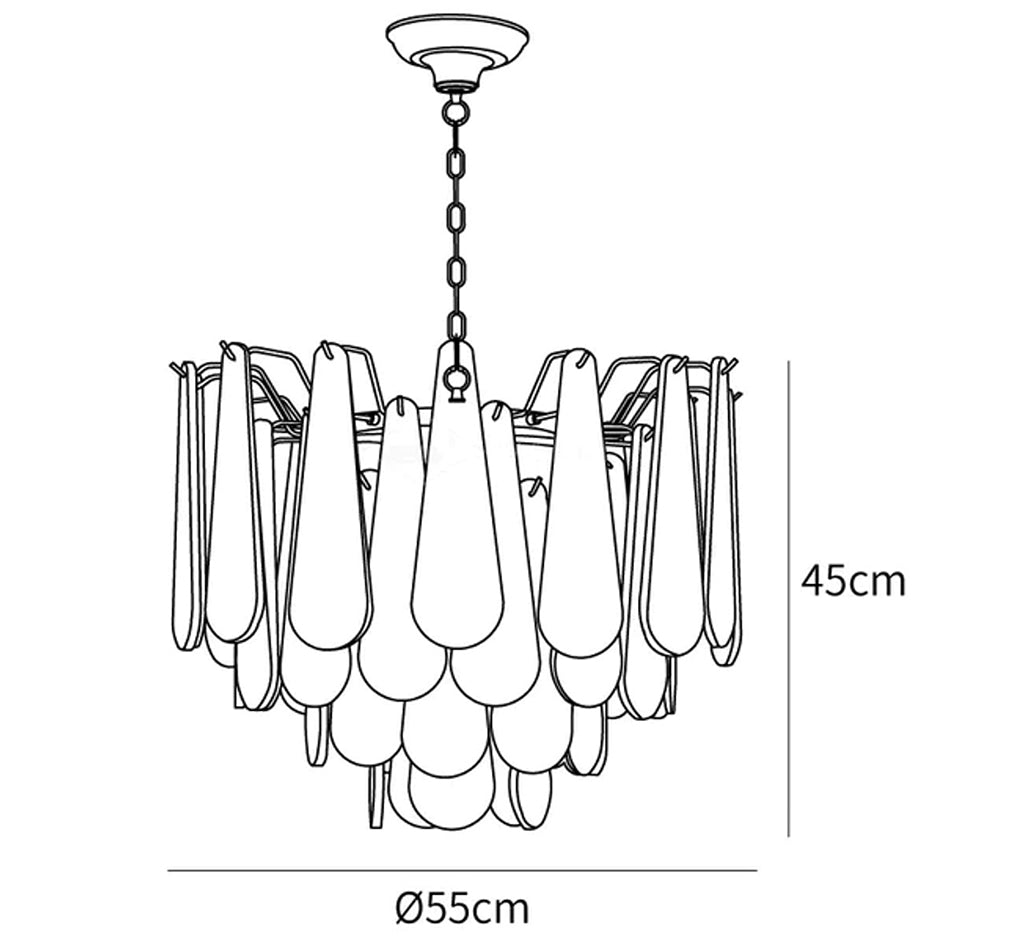 Alabaster Leon Drop Shape Chandelier