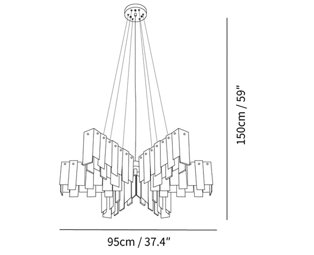 Alabaster Modern Cascade Tiered Chandelier