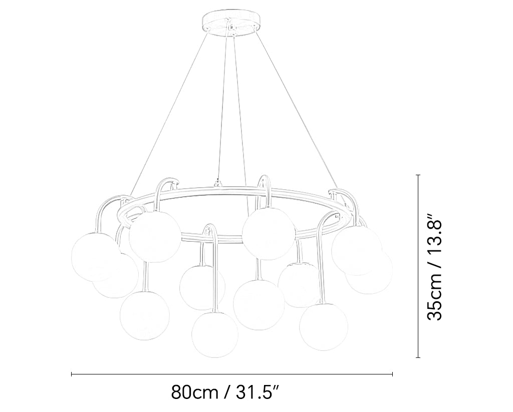 Alabaster Sphere Ring Chandelier