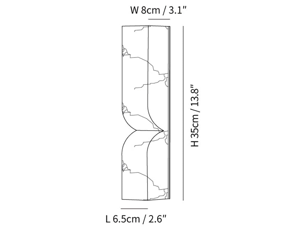Rectangular Alabaster Essence Wall Sconce