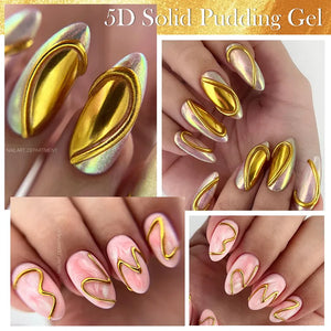LYCUTE 10ml 5D Solid Pudding Nail Gel Translucent Korean Style Liner Emboss Painting Texture Gel Nail Art Decoration - SAAK SERVICES
